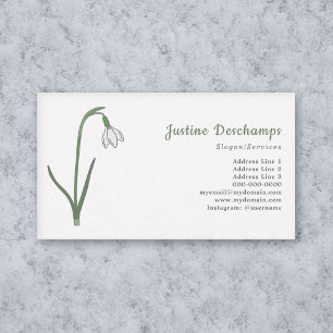 Carte De Visite Fleur pastel botanique Snowdrop