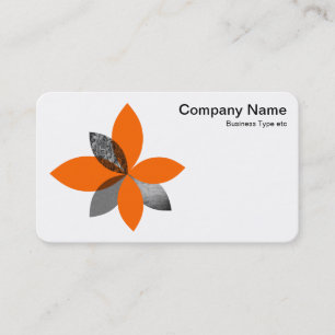 Carte De Visite Fleur plante géométrique - Orange