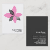 Carte De Visite Fleur Plante géométrique - rose (Devant / Derrière)