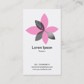 Carte De Visite Fleur Plante géométrique - rose (Dos)