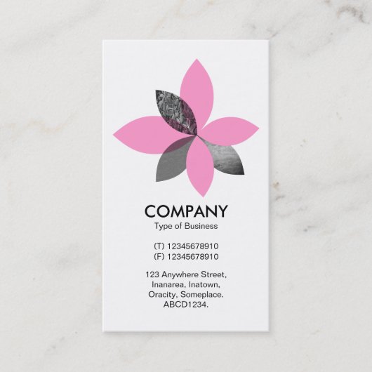 Carte De Visite Fleur Plante géométrique - rose (Devant)