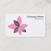 Carte De Visite Fleur plante géométrique - rose (Devant)