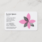 Carte De Visite Fleur plante géométrique - rose (Dos)