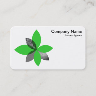 Carte De Visite Fleur plante géométrique - Vert printemps