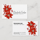 Carte De Visite Fleur Poinsettia (Devant / Derrière)