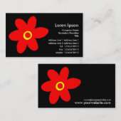 Carte De Visite Fleur pop - Noir (Devant / Derrière)