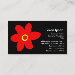 Carte De Visite Fleur Pop - Noir