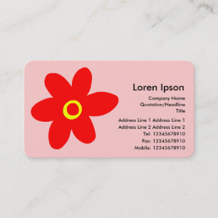 Carte De Visite Fleur Pop - Rose (FFCCCC)