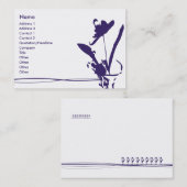 Carte De Visite Fleur pourpre - potelée (Devant / Derrière)