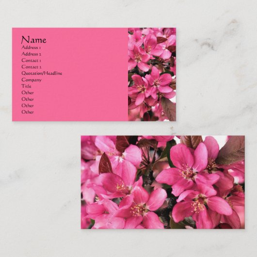 Carte De Visite Fleur Printemps (Devant / Derrière)