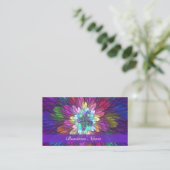 Carte De Visite Fleur psychédélique colorée Art fractal Abstrait (Debout devant)