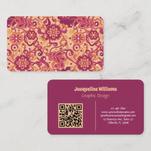 Carte De Visite Fleur Psychedelique Groovy Années 60 70