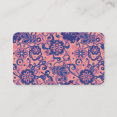 Carte De Visite Fleur Psychedelique Groovy Violet 60s 70s (Devant)