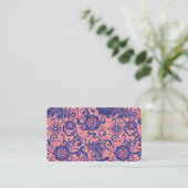 Carte De Visite Fleur Psychedelique Groovy Violet 60s 70s (Debout devant)