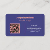 Carte De Visite Fleur Psychedelique Groovy Violet 60s 70s (Dos)