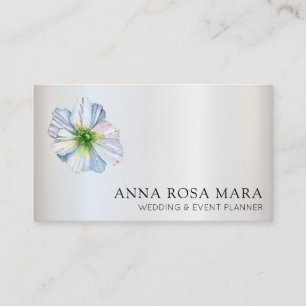 Carte De Visite *~* Fleur QR Arc-en-ciel blanc anémone florale