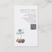 Carte De Visite *~* Fleur QR Floral Blanc Anémonique Rose Or (Dos)