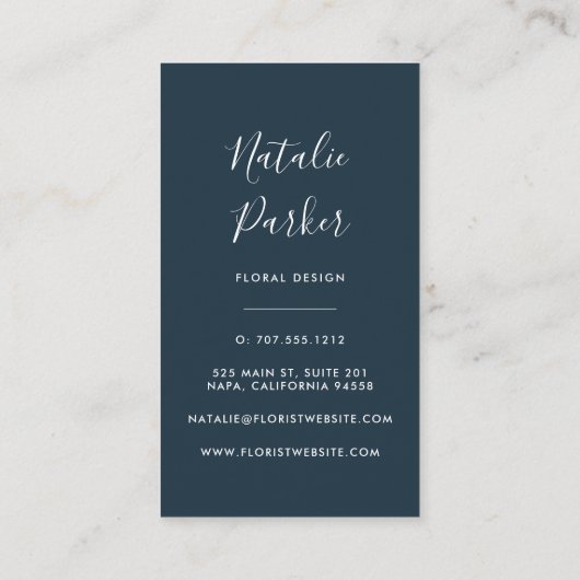 Carte De Visite Fleur radiante verticale (Dos)