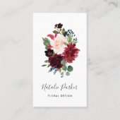 Carte De Visite Fleur radiante verticale (Devant)