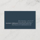 Carte De Visite Fleur radieuse | Floral d'aquarelle marine et bour (Dos)