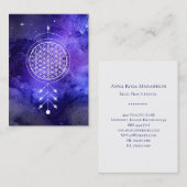Carte De Visite *~* Fleur Reiki de la vie Univers d'astrologie du  (Devant / Derrière)