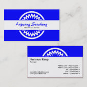 Carte De Visite Fleur ronde - Bleu (Devant / Derrière)