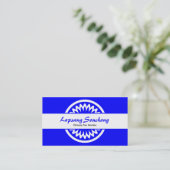 Carte De Visite Fleur ronde - Bleu (Debout devant)