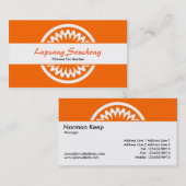 Carte De Visite Fleur ronde - orange (Devant / Derrière)