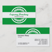 Carte De Visite Fleur ronde - Vert d'herbe (Devant / Derrière)