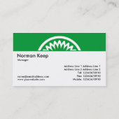 Carte De Visite Fleur ronde - Vert d'herbe (Dos)