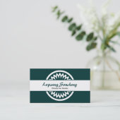 Carte De Visite Fleur ronde - Vert foncé (Debout devant)