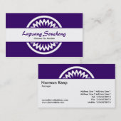 Carte De Visite Fleur ronde - violet profond (Devant / Derrière)