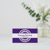 Carte De Visite Fleur ronde - violet profond (Debout devant)