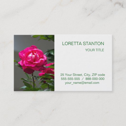 Carte De Visite Fleur rose (Devant)