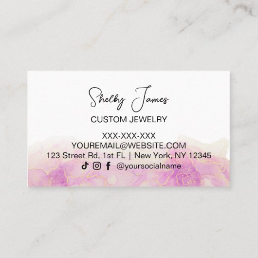 Carte De Visite Fleur rose (Dos)