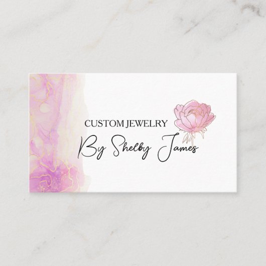 Carte De Visite Fleur rose (Devant)