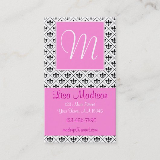 Carte De Visite Fleur rose (Devant)