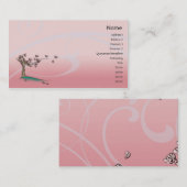 Carte De Visite Fleur rose - affaires (Devant / Derrière)