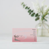 Carte De Visite Fleur rose - affaires (Debout devant)