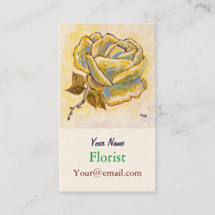 Carte De Visite Fleur Rose beige jaune pour les artistes fleuriste