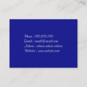 Carte De Visite Fleur rose bleu chic (Dos)