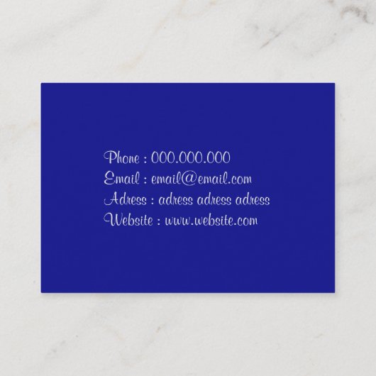 Carte De Visite Fleur rose bleu chic (Dos)