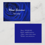 Carte De Visite Fleur rose bleu chic (Devant / Derrière)