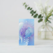 Carte De Visite Fleur rose de *~* de yoga sacré Reiki de la (Debout devant)