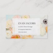 Carte De Visite Fleur rose de ranuculus d'anémone de pavot moderne (Dos)