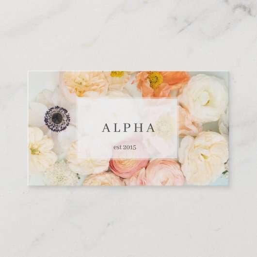 Carte De Visite Fleur rose de ranuculus d'anémone de pavot moderne (Devant)