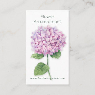 Carte De Visite Fleur rose d'hortensia d'aquarelle