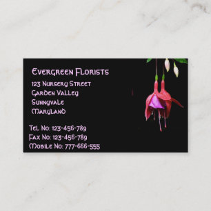 Carte De Visite Fleur rose Fuchsia