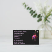 Carte De Visite Fleur rose Fuchsia (Debout devant)