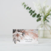 Carte De Visite Fleur Rose Gold de luxe (Debout devant)
